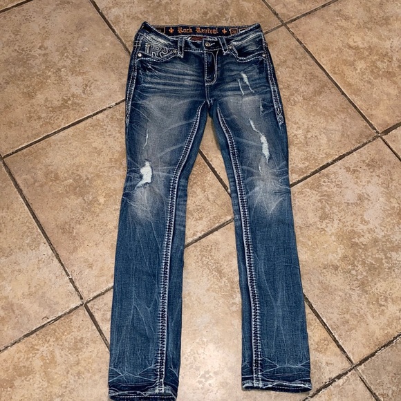 Rock Revival Denim - Rock Revival Ferry Mid Rise Skinny Jeans Size 26